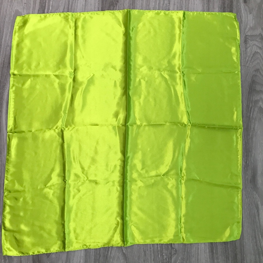 NEON GREEN SATIN SQUARE SCARF HANDKERCHIEF BANDANA